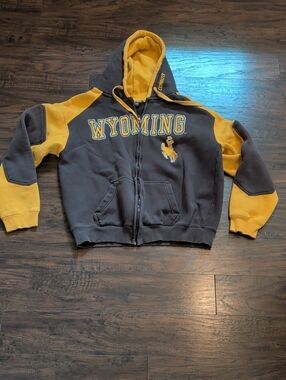 Wyoming Two-Tone Zip Hoodie Jacket - Yellow & Brown